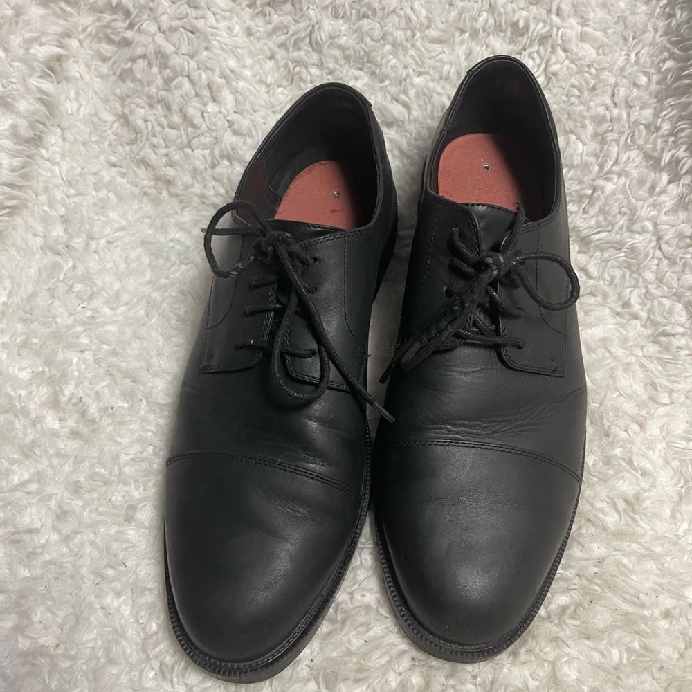 Shoes for Crews slip & oil resistant leather black Men’s shoes.SZ12M